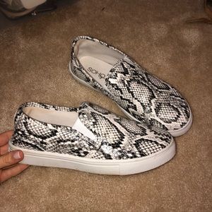 Snake skin slip on sneakers size 7.5
